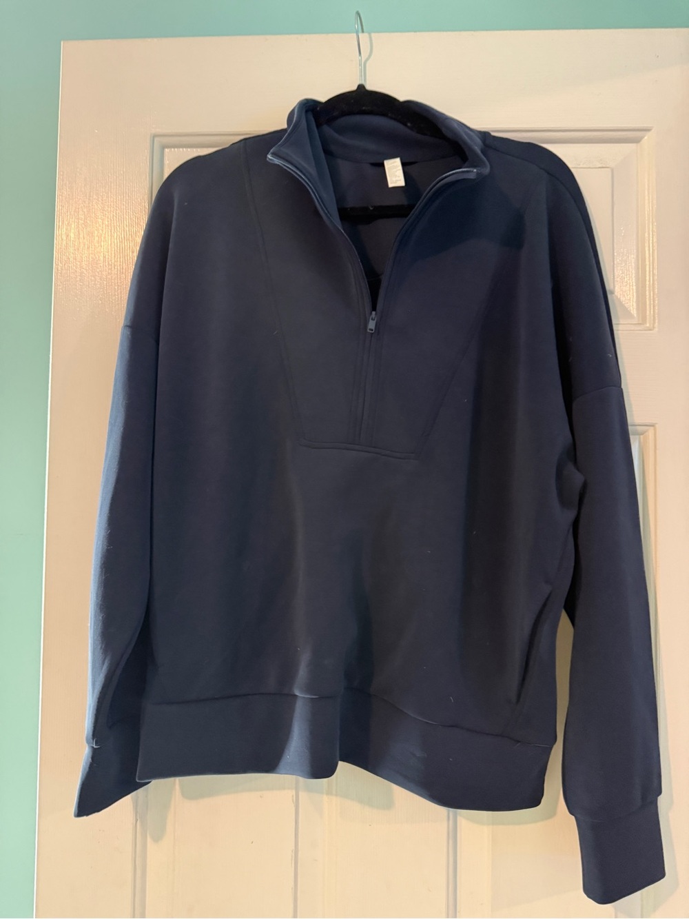 Women's Navy Quarter-Zip Pullover Sweatshirt